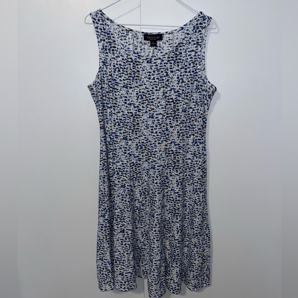 Perceptions Dress Blue & White Sleeveless Dress Women’s Large L - Picture 1 of 10